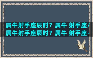 属牛射手座辰时？属牛 射手座/属牛射手座辰时？属牛 射手座-我的网站